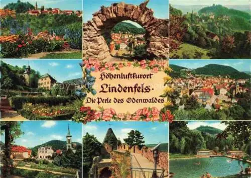 AK / Ansichtskarte Lindenfels Odenwald Teilansichten Luftkurort Bruecke Freibad