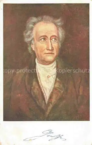 AK / Ansichtskarte GOETHE Johann Wolfgang von (1749-1832) Dichter J. Stieler Muenchen 