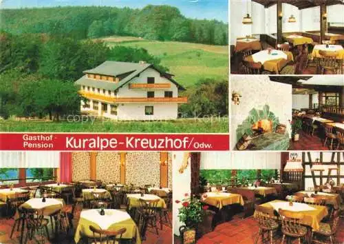 AK / Ansichtskarte Lautertal Odenwald Bergstrasse Hessen Gasthof Pension Krualpe Kreuzhof Restaurant
