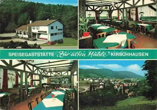 AK / Ansichtskarte Kirschhausen Heppenheim Bergstrasse Hessen Gaststaette Zur alten Muehle Gastraum Panorama