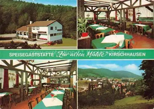 AK / Ansichtskarte Kirschhausen Heppenheim Bergstrasse Hessen Gaststaette Zur alten Muehle Gastraum Panorama