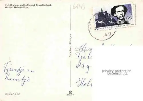 AK / Ansichtskarte Wahlen Odenwald Grasellenbach Bergstrasse Hessen Panorama Kneipp- und Luftkurort Wassertreten Gedenkstein