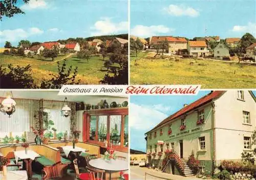 AK / Ansichtskarte Schannenbach Lautertal Odenwald Bergstrasse Hessen Teilansichten Gasthaus Pension zum Odenwald Gastraum
