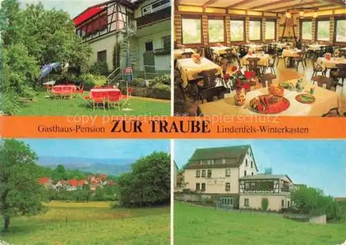 AK / Ansichtskarte Winterkasten Lindenfels Hessen Gasthaus Pension zur Traube Gastraum Panorama