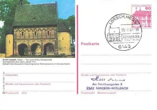 AK / Ansichtskarte Lorsch Hessen Koenigshalle aus dem Jahre 774 Bauwerk Karolingischer Renaissance