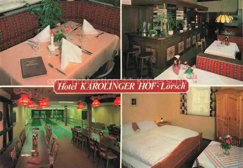 AK / Ansichtskarte Lorsch Hessen Hotel Restaurant Karolinger Hof Fremdenzimmer Kegelbahn