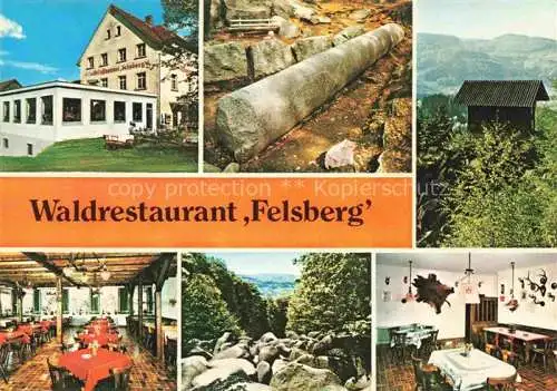 AK / Ansichtskarte Lautertal Odenwald Bergstrasse Hessen Waldrestaurant Felsberg Landschaftspanorama Felsen