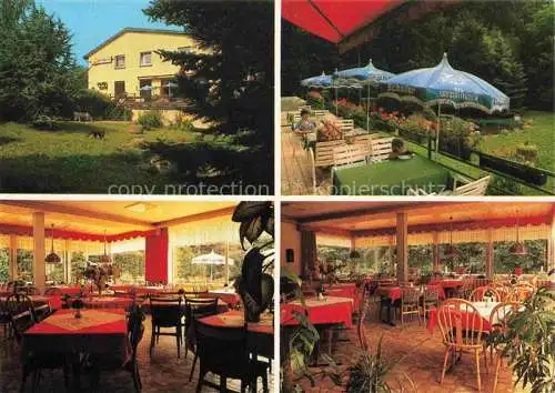 AK / Ansichtskarte Seidenbuch Lindenfels Hessen Hotel Restaurant Café Bellevue Terrasse Garten