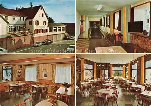 AK / Ansichtskarte Lindenfels Odenwald Gasthaus Pension Café zur Ludwigshoehe Gastraeume Kegelbahn