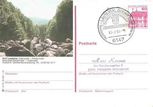 AK / Ansichtskarte Lautertal Odenwald Bergstrasse Hessen Natur Felsenmeer