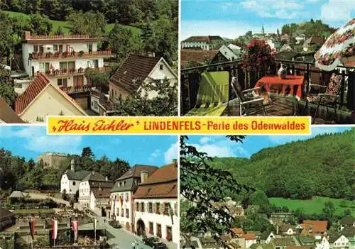 AK / Ansichtskarte Lindenfels Odenwald Gaestehaus Pension Haus Eichler Teilansichten Schlosspark