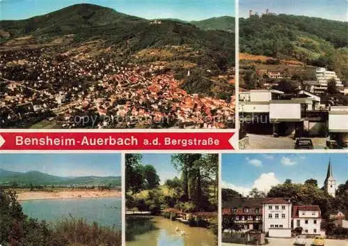 AK / Ansichtskarte Auerbach Bergstrasse Bensheim Hessen Luftaufnahme Teilansichten Partie am See