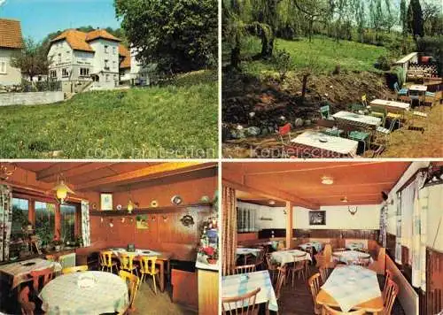 AK / Ansichtskarte Winterkasten Lindenfels Hessen Hotel Pension Kaiserturm Restaurant Gartenterrasse