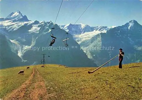 AK / Ansichtskarte Sessellift Chairlift Telesiege Grindelwald Fristbahn