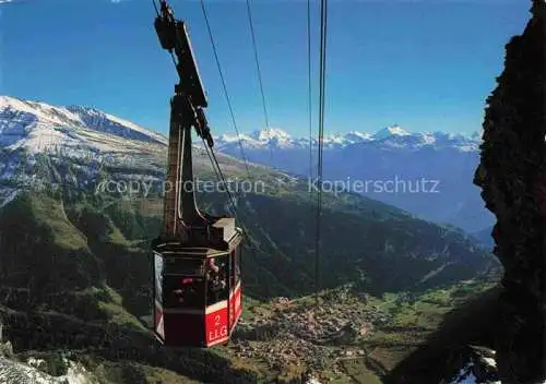 AK / Ansichtskarte Seilbahn Cable-Car Telepherique Leukerbad Gemmi Mischabel Weisshorn Matterhorn