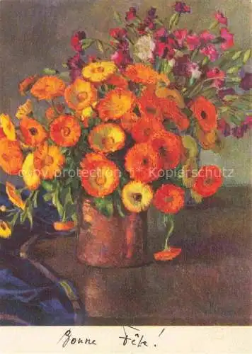 AK / Ansichtskarte ROBERT Henri Kuenstlerkarte Ringelblumen