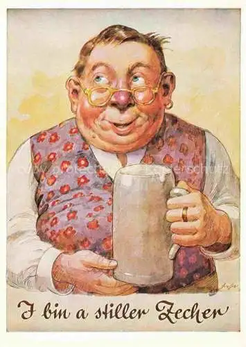 AK / Ansichtskarte Bier Beer Biere stiller Zecher