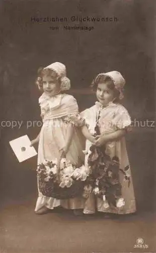 AK / Ansichtskarte Foto RPH Nr. 3581/5 Maedchen Blumenkorb Namenstage Brief 