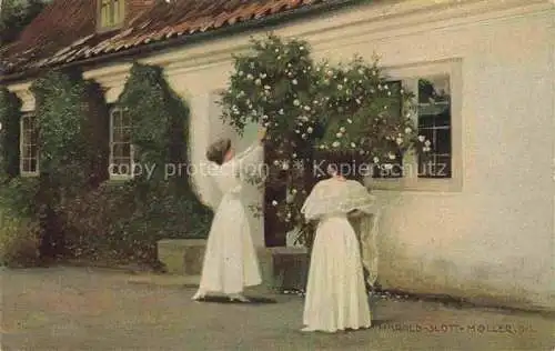 AK / Ansichtskarte SLOTT-MOLLER H. Kuenstlerkarte Weisse Rosen