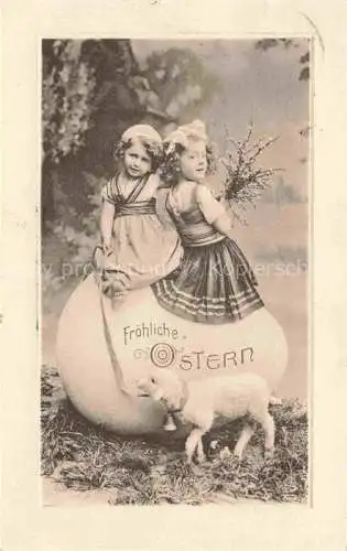 AK / Ansichtskarte Ostern Easter Paques Pasqua-- Kinder Schaf Ei
