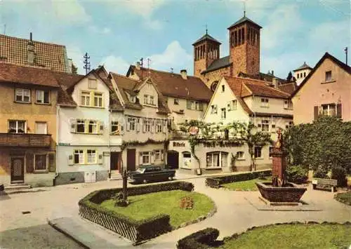 AK / Ansichtskarte Bensheim Bergstrasse Hessen Stollplatz mit Brunnen D Fraa vun Bensem