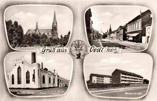 AK / Ansichtskarte Oedt Grefrath NRW Pfarrkirche Hochstrasse Girmes Werke Weberstrasse
