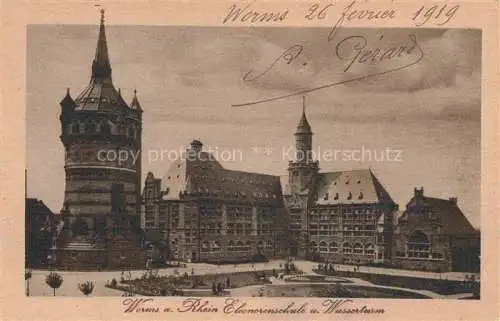 AK / Ansichtskarte WORMS Rhein Eleonorenschule und Wasserturm