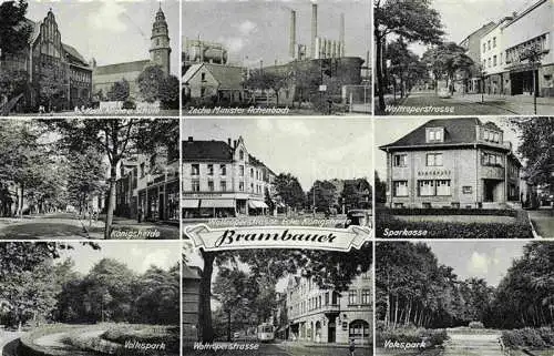 AK / Ansichtskarte Brambauer Luenen Kirche Schule Zeche Minister Achenbach Waltroperstrasse Koenigsheide Sparkasse Volkspark