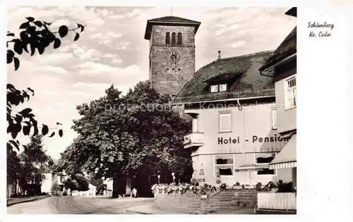 AK / Ansichtskarte Schoemberg  Schwarzwald Calw BW Hotel Pension Kirchturm