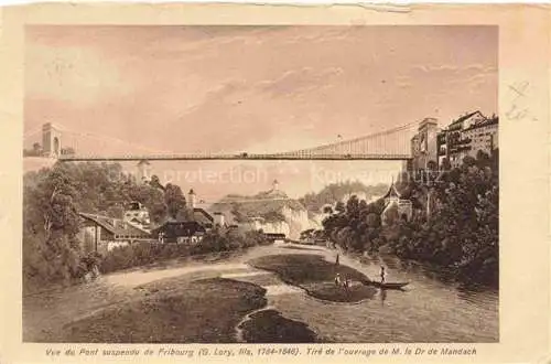 AK / Ansichtskarte FRIBOURG  FR Vue du Pont suspendu de Fribourg