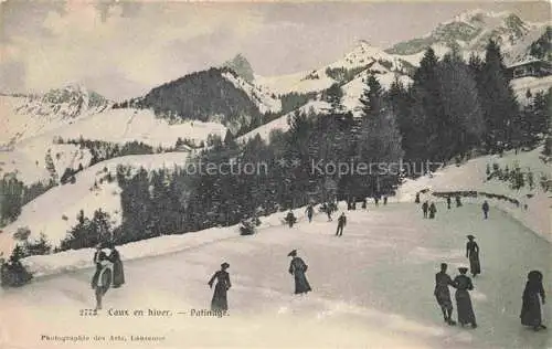 AK / Ansichtskarte Caux Montreux VD Patinage en hiver