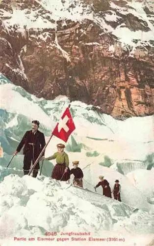 AK / Ansichtskarte Jungfraubahn BE Partie am Eismeer mit Station Eismeer