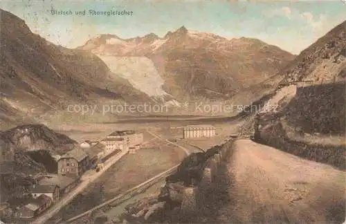 AK / Ansichtskarte Gletsch 1784m VS mit Rhonegletscher