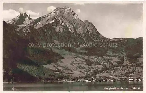 AK / Ansichtskarte Hergiswil Vierwaldstaettersee NW mit Pilatus
