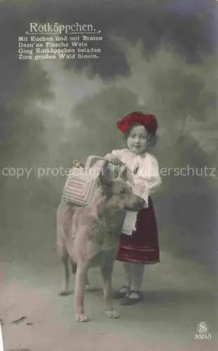 AK / Ansichtskarte Foto SLJFF Nr. 2034/1 Hund Maedchen Rotkaeppchen 