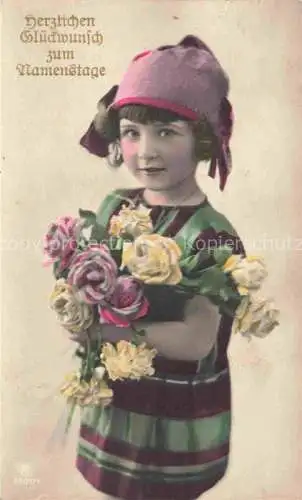 AK / Ansichtskarte Foto RPH Nr. 6501/1 Maedchen Rosen Namenstage 