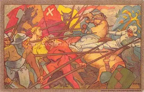 AK / Ansichtskarte Bundesfeier Schweiz Jahrgang:  Krieg Soldaten 