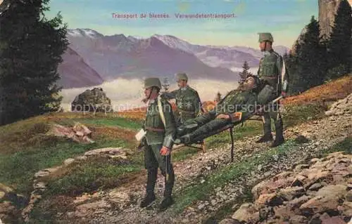 AK / Ansichtskarte Militaria Schweiz Verwundetentransport 