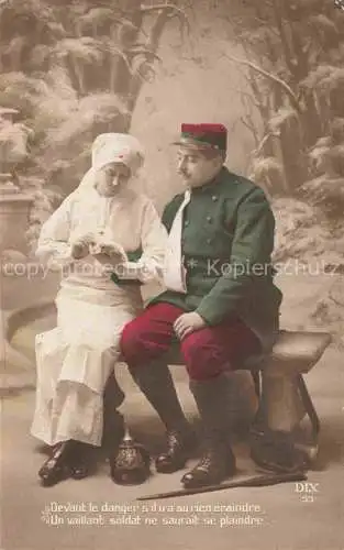 AK / Ansichtskarte Foto DIX Paris Nr. 53 Soldat Krankenschwester 