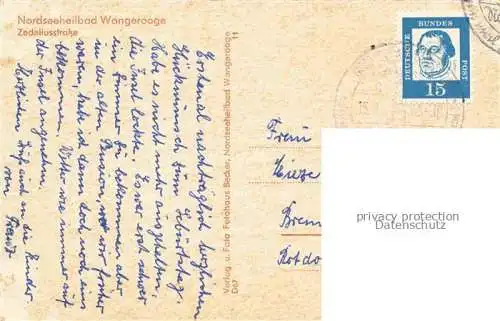 AK / Ansichtskarte WANGEROOGE Wangeroog Nordseebad Zedeliusstrasse