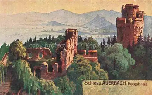 AK / Ansichtskarte Auerbach Bergstrasse Bensheim Hessen Schloss Auerbach Kuenstlerkarte