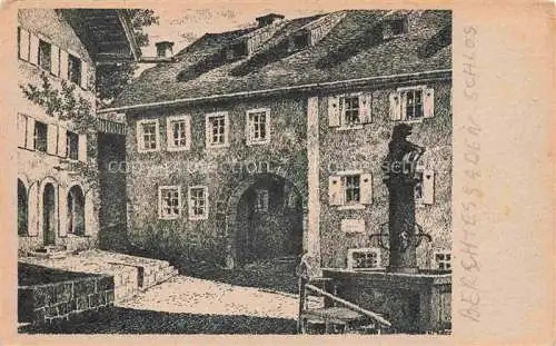 AK / Ansichtskarte BERCHTESGADEN Schloss Brunnen Kuenstlerkarte