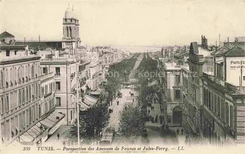 AK / Ansichtskarte TUNIS Tunesie Perspective des Avenues de France et Jules-Ferry