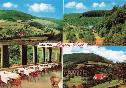 AK / Ansichtskarte Friedrichsdorf Eberbach HEIDELBERG Gasthof Loewen Post Gastraum Panorama Viadukt