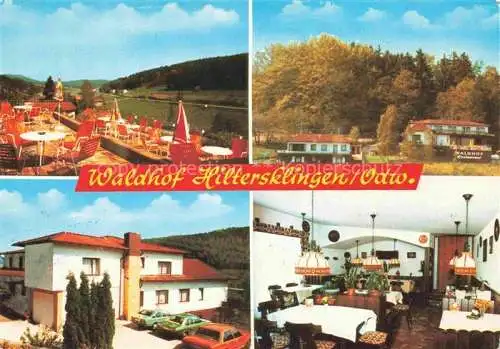 AK / Ansichtskarte Hiltersklingen Mossautal Odenwaldkreis Hessen Restaurant Waldhof Terrasse Gastraum