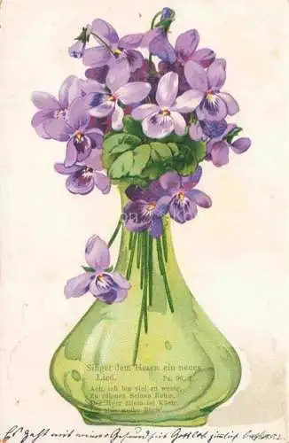 AK / Ansichtskarte Veilchen Violette Violet Violetta-- Vase 