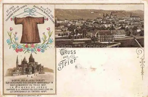 AK / Ansichtskarte TRIER Heiliger Rock Domkirche Stadtpanorama Litho Deutsche Reichspost