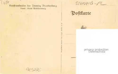 AK / Ansichtskarte Stenzig Stansk Lubuskie PL Dorfkirche Serie Kunstdenkmaeler der Provinz Brandenburg Band Kreis Weststernberg