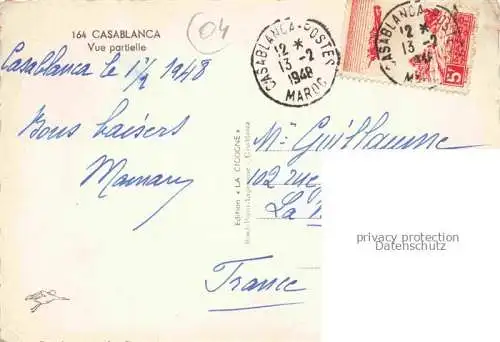 AK / Ansichtskarte CASABLANCA Maroc Vue partielle