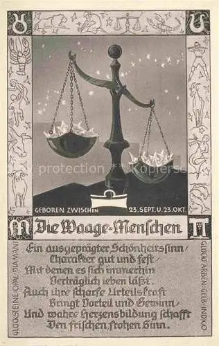 AK / Ansichtskarte Sternzeichen Zodiac Sign Signe Zodiaque Waagemenschen 